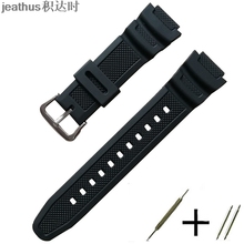 Jeathus watchband convex PU  strap 18*25mm rubber silicone bracelet  for casio AQ - S810W AE-1000 1200w sgw-300 400h mrw-200h 2024 - buy cheap
