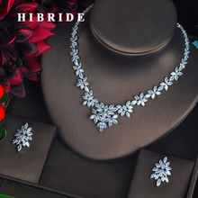 HIBRIDE Luxury Marquise Cut CZ Jewelry Sets For Women Bride Pendientes Jewelry Set Brincos Bijoux Mariage Necklace Set N-628 2024 - buy cheap
