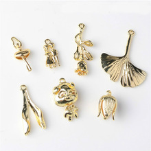 Acessórios de joias pendentes de liga de ouro 10 argolas ornamentos botões de pendurar esmalte diy para colares de gargantilha 2024 - compre barato