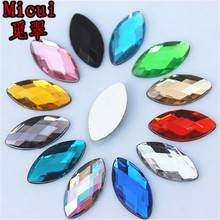 Micui 100 шт. 9*18 мм, Разноцветные кристаллы «конский глаз», бусины с плоским основанием, бриллианты, без горячей фиксации, поделки «сделай сам» MC770 2024 - купить недорого
