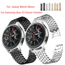 Pulseira de relógio de aço inoxidável de 22mm, pulseira de relógio para samsung galaxy 46mm gear s3 classic clássica 2024 - compre barato