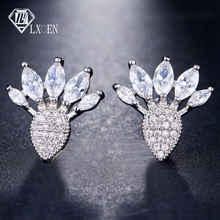 LXOEN Small Marquise Pineapple Shape Stud Earrings for Women with Cubic Zirconia Studs for Girl Party Jewelry 2024 - buy cheap