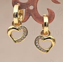 Cute New Drop Gold Earrings Heart Shape Earring With White Zircon Trendy Jewelry Accessories for Wedding Anniversary Gift 2024 - buy cheap