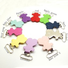 50pcs/lot metal suspender clips 1" wholesale metal bear suspender clips enamel pacifier clips cheapest 2024 - buy cheap