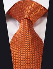 TC2001N8 оранжевый 100% шелк 3,4 "Новый жаккардовый тканый классический мужской галстук Галстук 2024 - купить недорого