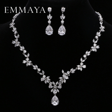 EMMAYA-Conjunto de joyería de pedrería CZ AAA, joyería de cristal blanco, flor, fiesta, boda, juegos de joyas para mujer 2024 - compra barato