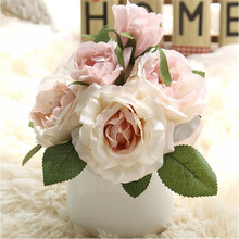 Louis XIV Round Roses Bouquet Rose Artificial Flower Home Decoration Wedding Fake Flowers Gifts For March 8th 3 Colors 2024 - buy cheap