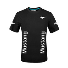 Camiseta de Mustang para hombre y mujer, camisa de manga corta de color sólido con cuello redondo, moda de verano, 2019 2024 - compra barato