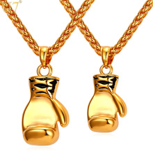 U7 Boxing Glove Necklaces & Pendants Gold Color Stainless Steel Fitness Sport Men Jewelry Sale P905 2024 - buy cheap