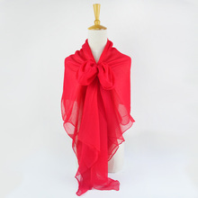 100% шелковый длинный шарф Жоржет 110cmX180cm чистый Шелковый шарф женский однотонный большой размер шифоновый шарф Китайский красный 2024 - купить недорого