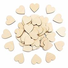 25pcs 50mm Wooden Heart Kids Birthday Party Supplies Diy Scrapbook Craft Wedding Decoration Valentine'S Day 2024 - buy cheap