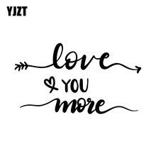 YJZT 14.3CM*8.1CM Funny Car Sticker Vinyl Decal Love You More Arrow Heart Black/Silver C10-01988 2024 - buy cheap