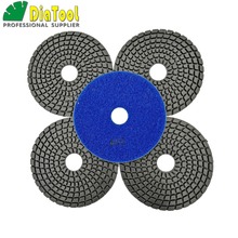 DIATOOL 5pcs 4" #50 Professional Diamond Flexible polishing pads for stone, ceramic, tile, stone sanding Premium quality 100mm 2024 - buy cheap