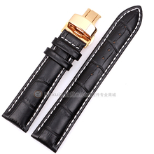 High-quality Genuine Leathe Watchband  19mm 20mm 21mm 22mm with Stainless steel Gold Butterfly Buckle Watch Strap 2024 - buy cheap