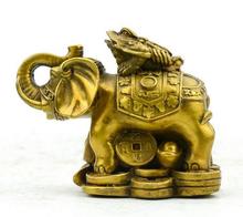 Rare Chinese manual hammer copper spittor elephant statue of peace 2024 - buy cheap