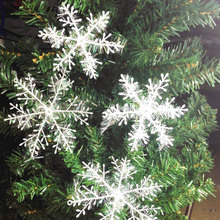 Ornamentos brancos falsos de flocos de neve, enfeites de árvore de natal para decoração de janela e festas 2024 - compre barato