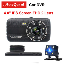 4,0 дюймов ips Автомобильный видеорегистратор Камера FHD 1080 P двойной объектив с камерой заднего вида видеорегистратор авто регистратор цифровые видеорегистраторы 2024 - купить недорого