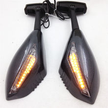 Motorcycle LED Turn Signal Side Rearview Mirrors For Suzuki GSX-R GSXR 600/750/1000 Hayabusa GSF 600/1200 SV650S SV1000S Carbon 2024 - buy cheap