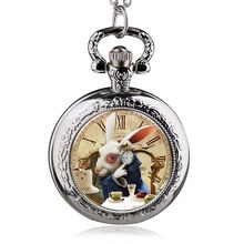 Precioso reloj de bolsillo de cuarzo Steampunk con conejo, colgante para collar de hombre y mujer con cadena de regalo HB1023 2024 - compra barato