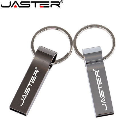 JASTER USB Flash Drive 64GB 32GB Metal Pen Drive Stainless Steel USB Memory Stick 8GB 16GB 4GB USB 2.0 Pendrive With Key Ring 2022 - buy cheap