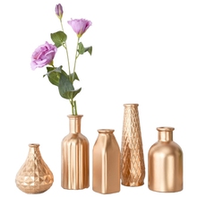 Decoração de vaso de vidro com decoração, enfeite moderno minimalista nórdico para casa, sala de estar, quarto, vaso de vidro dourado 2024 - compre barato