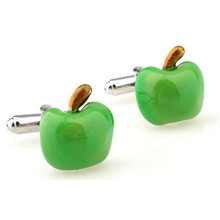 Green Apple Cufflink Cuff Link 1 Pair Retail Free Shipping Promotion 2024 - buy cheap