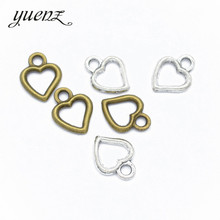 YuenZ 30 шт., античные серебряные подвески в форме сердца для браслета, ожерелья, ювелирные аксессуары, сделай сам, ювелирное изделие A103 2024 - купить недорого