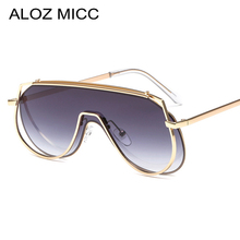 ALOZ MICC New One Pieces Sunglasses Women Brand Designer Oversized Square Sun Glasses for Men High Quality Metal Eyeglasses Q611 2024 - buy cheap