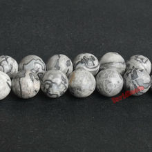 Fctory Price Natural StoneGray Picasso Map Jaspers Round Beads 16" Strand 4 6 8 10 12MM Pick Size For Jewelry Making diy 2024 - buy cheap