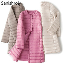 Sanishroly L-4XL Autumn Winter Women Long Coat Ultra Light Down Coat Parka Female White Duck Down Jacket Outerwear Plus Size 264 2024 - buy cheap