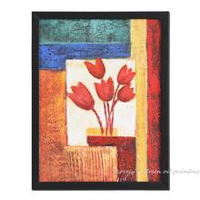 100%Hand Painting Textured Red Tulip Flower Oil Painting Abstract Modern Canvas Wall Art Picture For Living Room Home Decoration 2024 - buy cheap