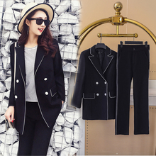 Casual suit jacket female 2018 spring and autumn fashion two sets of Korean suit jacket Slim was thin nine pants 2024 - buy cheap