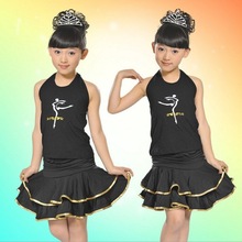 Children Dance Clothing Clothes for  Girls Latin Dance  Suit Black Top + Skirt 2 Pcs for Latin Dance 2024 - buy cheap