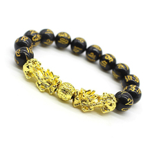 Natural Obsidian Buddha Bead Bracelet for Men Women Transfer Pixiu Bracelet Feng Shui Jewelry 2024 - buy cheap