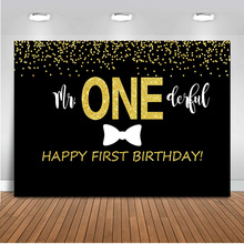 Happy First Birthday Backdrop for Photography Onederful Newborn Baby Background for Photo Studio Bow Backdrops Studio 568 2024 - buy cheap