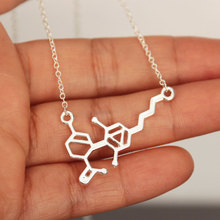 Colgantes largos con forma de molecular de CBD para hombre y mujer, joyería de ciencia, cadena de eslabones, 1 unidad 2024 - compra barato