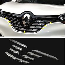 Chromed ABS Plastic 7PCS Front Center Grill Grille Trim Cover For Renault Kadjar 2016 2017 2024 - buy cheap