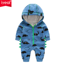 IYEAL Hooded Baby Rompers Cartoon Dinosaur Design Newborn Clothing Cotton Long Sleeve Jumpsuits Boys Girls Outerwear Costume 2024 - buy cheap