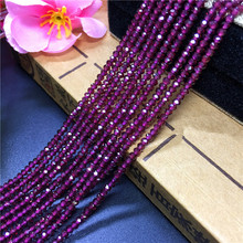 2/3MM 1Strand/Pack 100% Natural Purple Garnet Stone Round Section Loose Bead Jewelry Beads Strands 2024 - buy cheap