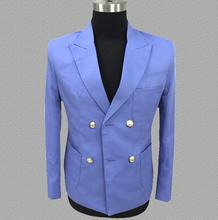 Blazer de doble botonadura para hombre, chaqueta de diseño para hombre, trajes de escenario para cantantes, Ropa de baile, vestido de estilo estrella punk masculino 2024 - compra barato