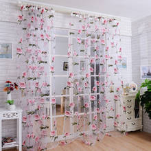 Hot Sale Brilliant Peony Tulle Window Screens Door Balcony  Luxury  Curtain Living Room  Sheer Cover PK Home Decor High Quality 2024 - buy cheap
