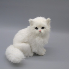 simulation Persian cat model polyethylene&furs white squatting cat prop large 16x18CM handicraft home decoration gift b1857 2024 - купить недорого