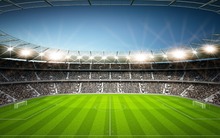 Виниловый фон для студийной фотосъемки с изображением природы футбольного поля цели стадиона аудитории платформы размером 220 см x 150 см 2024 - купить недорого