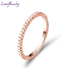 LOVERJEWELRY-anillo de compromiso de oro rosa para hombre y mujer, sortija con diamantes naturales, Estilo Vintage, color sólido, 14Kt 2024 - compra barato