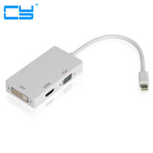 3 в 1 Мини-Порт Thunderbolt Mini DP Male To HDMI DVI VGA Женский адаптер конвертер кабель для MacBook Air Pro Surface pro 2024 - купить недорого