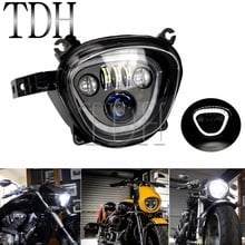 Conjunto de faróis led para motocicleta, farol alto e baixo, 6500k, halo, anel drl, para suzuki boulevard m109r, m90, vzr1800, 2006 a 2019 2024 - compre barato