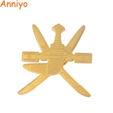 Anniyo-broches de Omán para caballero, joyería de acero inoxidable, regalo patriótico, #066921 2024 - compra barato