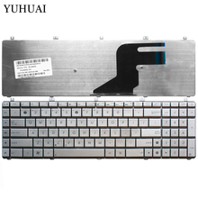 Новая английская Серебристая Клавиатура для ноутбука ASUS N55 N57 N55S N55SF N55SL 2024 - купить недорого