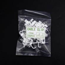100PCS/bag 12mm cable clips cable nail wire clips white F12 Square Steel Nail cable clips Cable Wire Wall Hanging 2024 - buy cheap