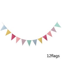 12 Flags - 4M Colorful Banners Birthday Party Baby Shower Garland Tent Decoration Wedding Bunting Decor Baby Shower Favor 2024 - buy cheap